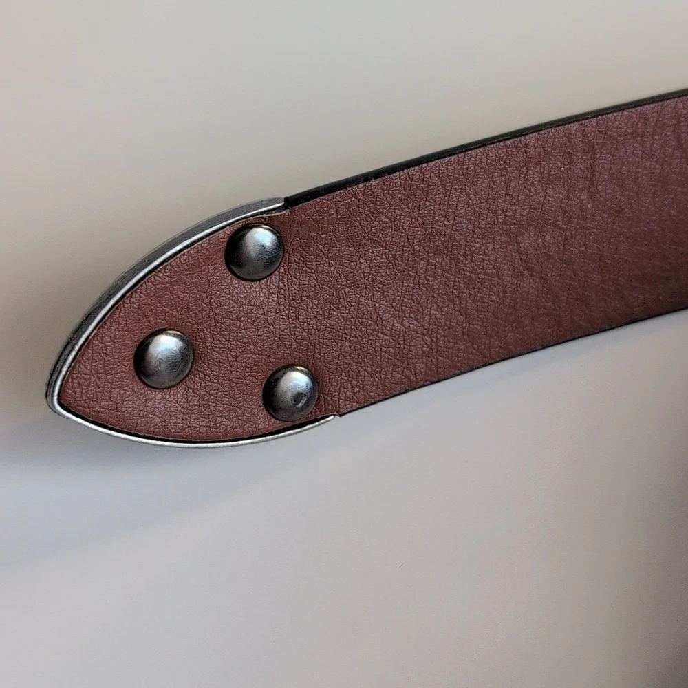 Brown Embossed Faux Leather Pleather Cowgirl Cowboy Western Tooled Belt
